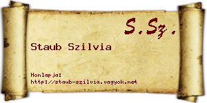 Staub Szilvia névjegykártya
